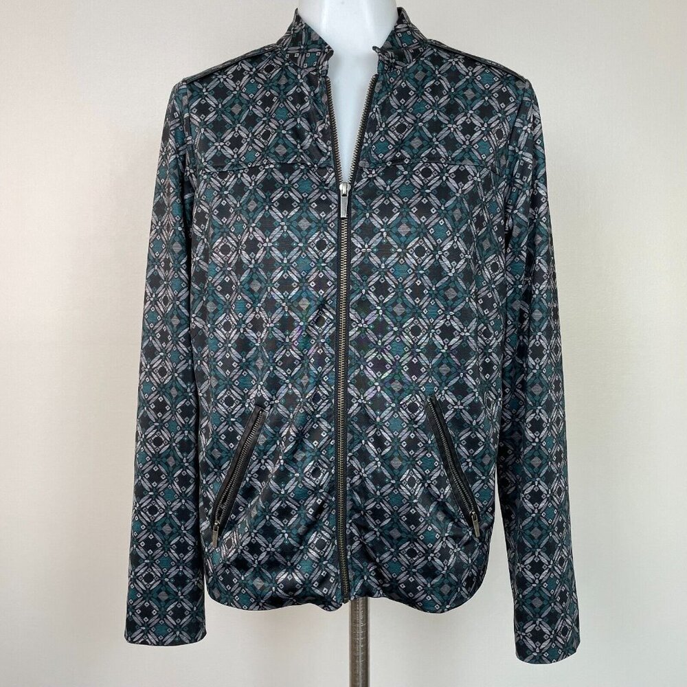Christopher & Banks Jacket Small Black Green Full-Zip Pockets‎ Women's